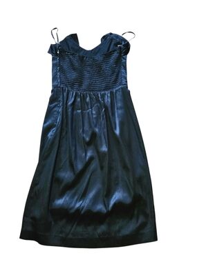 ​Vintage Betsey Johnson Black Silk Blend Button Front Cocktail Party Dress M